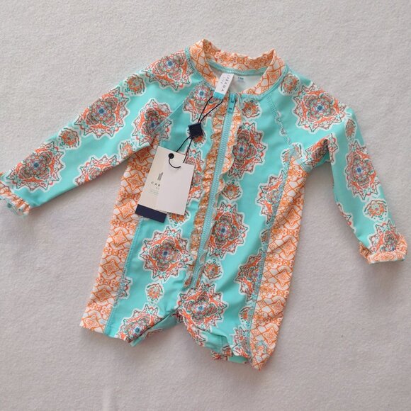 Cabana Life Infant 3-6M One Piece Bodysuit NEW UV Protection Swimwear - Picture 1 of 9